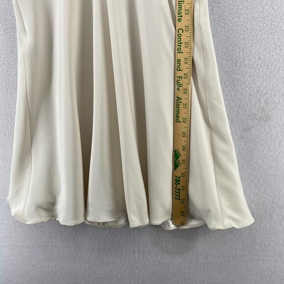 JOSEPH Dress 38 Silk Faux Wrap V-Neck Back Zip Sleeveless Lined Ylang Off White - Picture 13 of 15